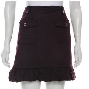 Authentic Gucci eggplant angora ruffle skirt